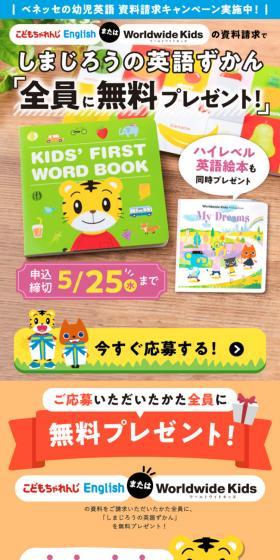 Shimajiro's First English Picture Dictionary LP design (school / Multi-color type / Lively type) Mobile version