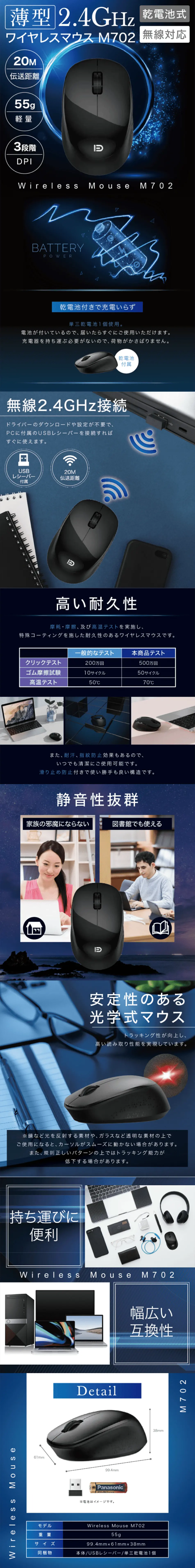 Wireless mouse LP design (PC and Peripherals / Black-colored / Cool style) PC version