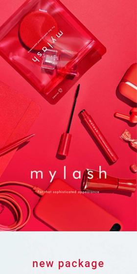 mylash Official Website LP design (Cosmetics, makeup, and contact lenses / Orange tones / Simple) Mobile version