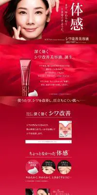 リンクルプロフェッショナルのLPデザイン（スキンケア・ボディケア・ヘアケア／レッド系／キレイ系）PC版