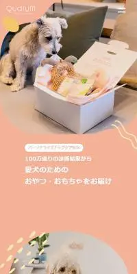 QualumのLPデザイン（ペットフード ・ ペット用品／カラフル系／かわいい系）スマホ版