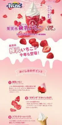 果実氷練乳いちごのLPデザイン（洋菓子／ピンク系／にぎやか系）PC版