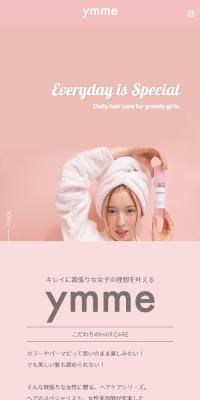 ymme LP design (Skincare, Bodycare, Haircare / Pink shades / Simple) Mobile version