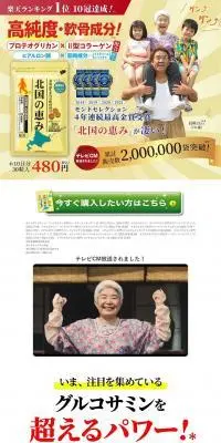 北国の恵みのLPデザイン（健康食品・健康ドリンク・サプリメント／ブルー系／健康・癒し系）PC版