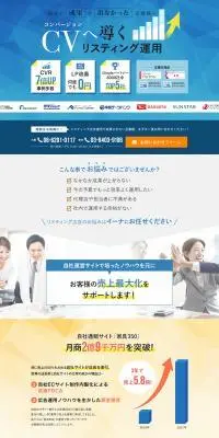 ネット広告代理店のLPデザイン（広告運用／ブルー系／信頼・安心系）PC版