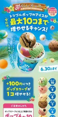 サーティワン アロハ！ ハワイアンのLPデザイン（企業・会社・お店／グリーン系／かわいい系）PC版