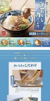 鬼おろし肉ぶっかけのLPデザイン（麺・パン・粉物／ブルー系／和風系）PC版