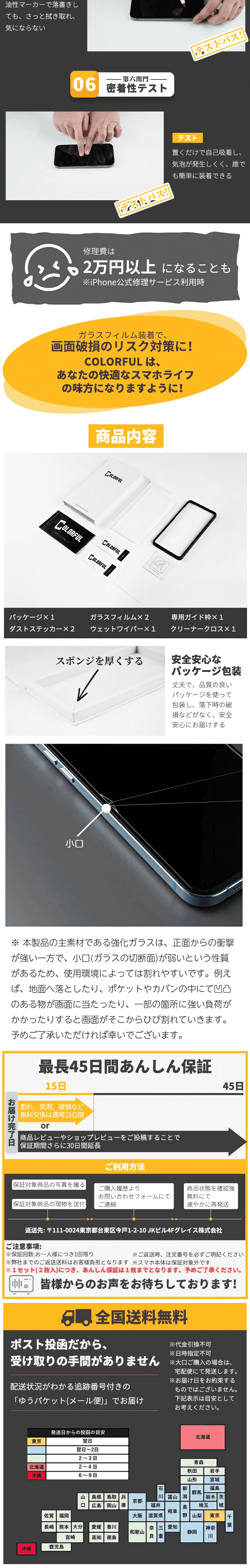 Glass film with guide frame LP design (Tablet and Smartphone / White-based / Stylish type) PC version