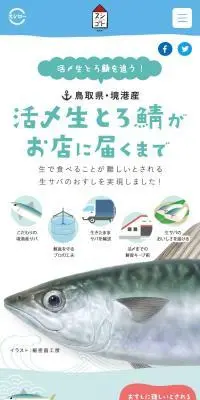活〆生とろ鯖がお店に届くまでのLPデザイン（診断・マッチング・まとめ／ブルー系／爽やか系）スマホ版