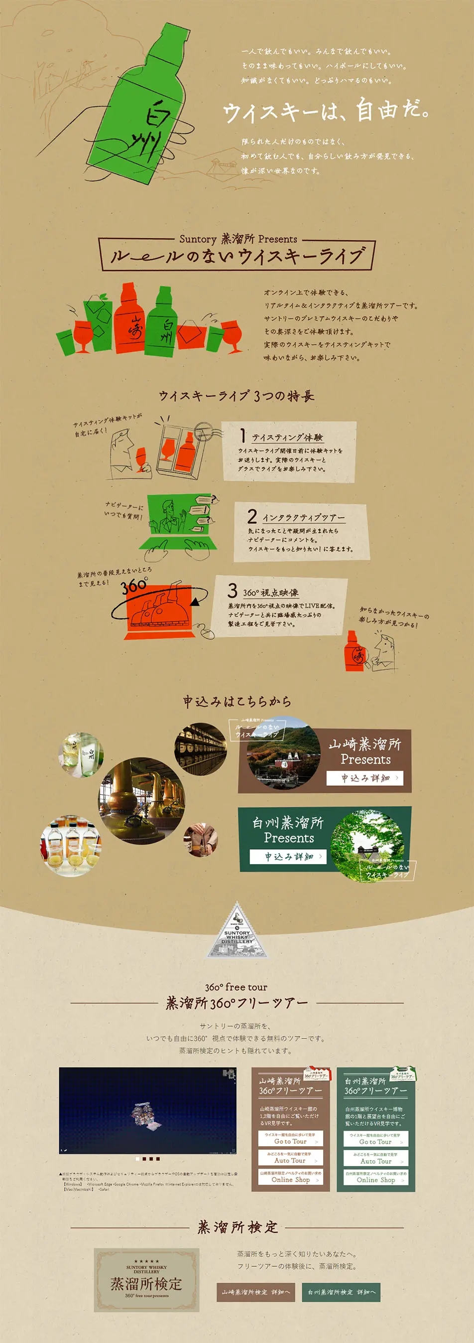 Rule-Free Whisky Live LP design (Other alcoholic drinks / Beige tones / Simple) PC version