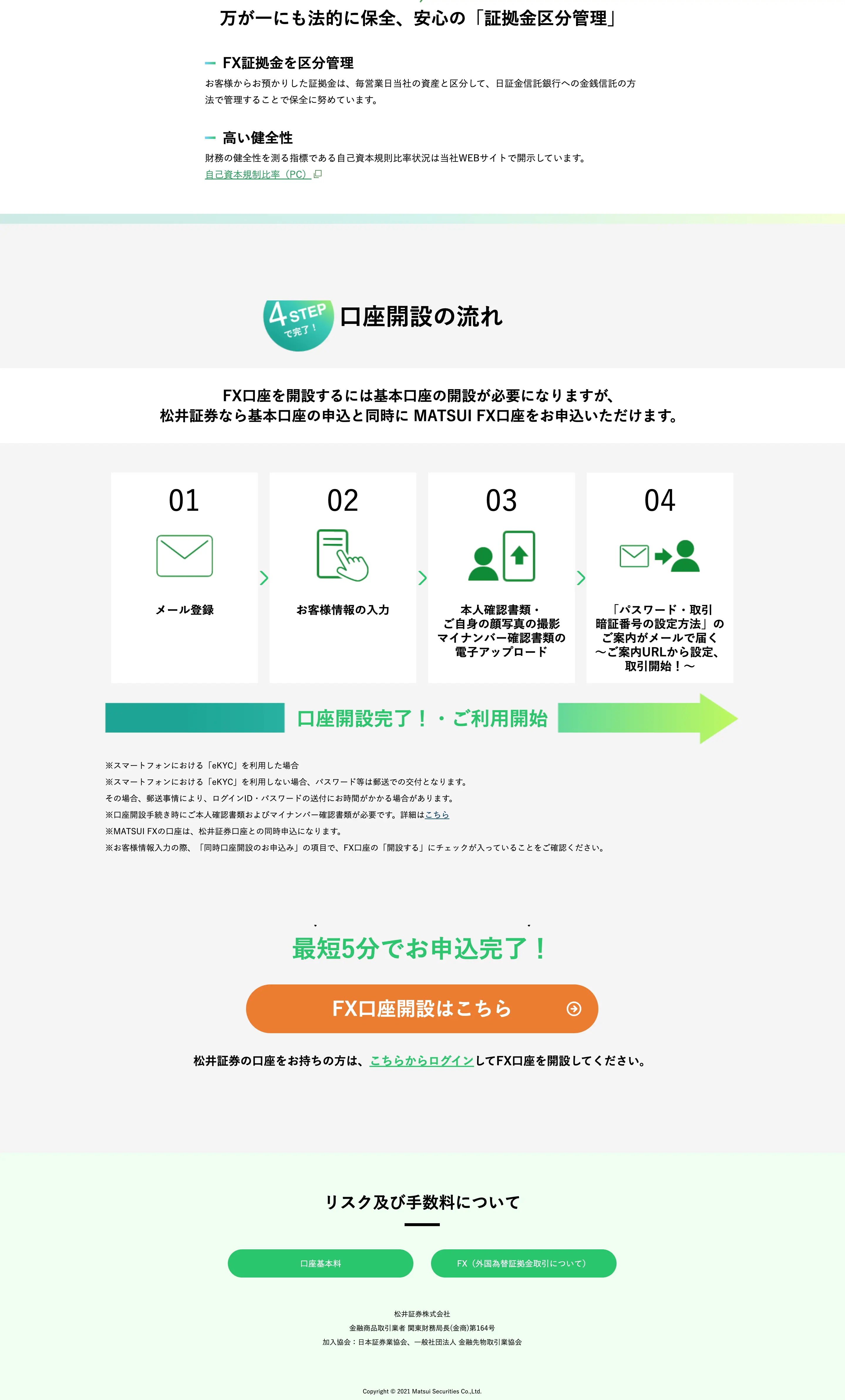 松井証券 MITSUI FXのLPデザイン（保険・金融・クレジット／ホワイト系／シンプル系）PC版