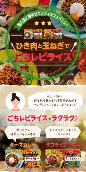 Gochi-repi Rice with Ground Meat and Onions LP design (Prepared foods, dishes, and cuisine / Brown tones / Natural style) Mobile version