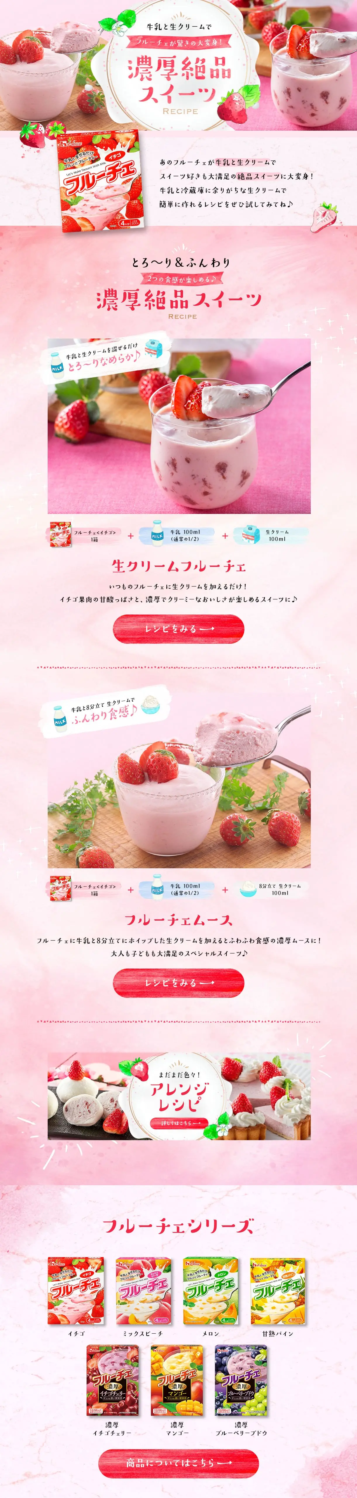 Rich and delicious sweets with milk and fresh cream LP design (Western confectionery / Pink shades / Refined style) PC version