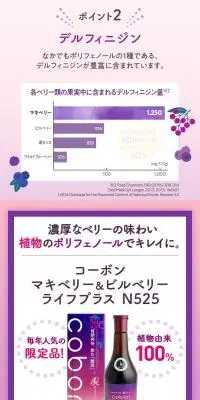 コーボンマキベリー＆ビルベリーライフプラスN525のLPデザイン（ダイエット・減量／ホワイト系／オーガニック系）スマホ版