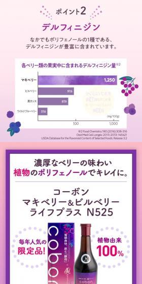 コーボンマキベリー＆ビルベリーライフプラスN525のLPデザイン（ダイエット・減量／ホワイト系／オーガニック系）スマホ版