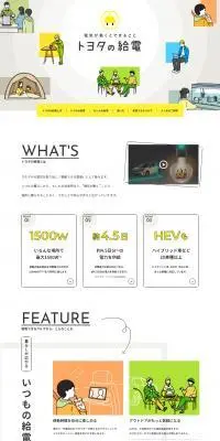 トヨタの給電のLPデザイン（電気・ライト・照明／イエロー系／かわいい系）PC版