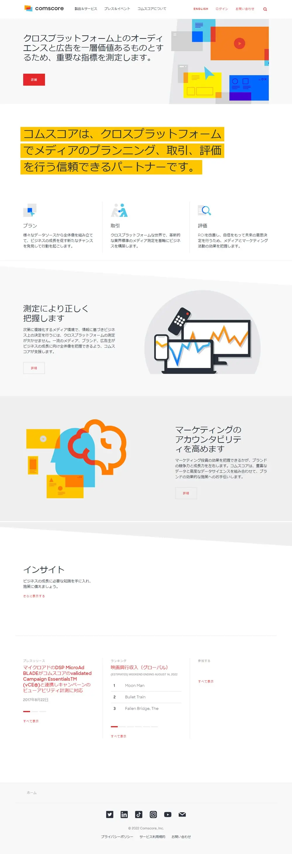メディアのプランニングのLPデザイン（企業・会社・お店／ホワイト系／シンプル系）PC版
