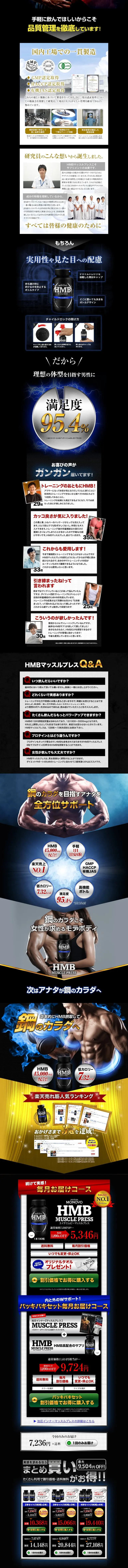HMB Muscle Press LP design (Health foods, health drinks, and supplements / Black-colored / Strong) Mobile version