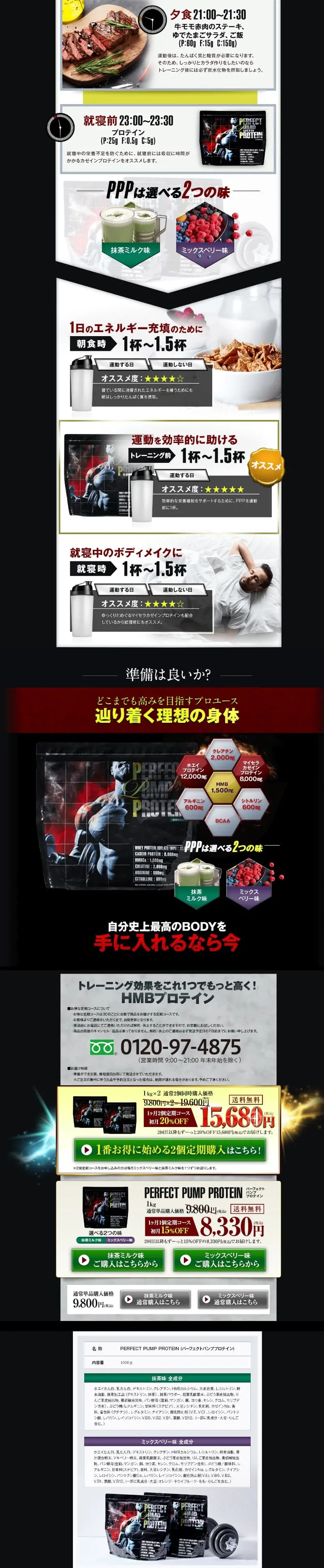 パーフェクトパンププロテインのLPデザイン（健康食品・健康ドリンク・サプリメント／ブラック系／力強い系）PC版