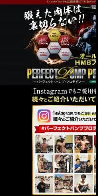 パーフェクトパンププロテインのLPデザイン（健康食品・健康ドリンク・サプリメント／ブラック系／力強い系）スマホ版