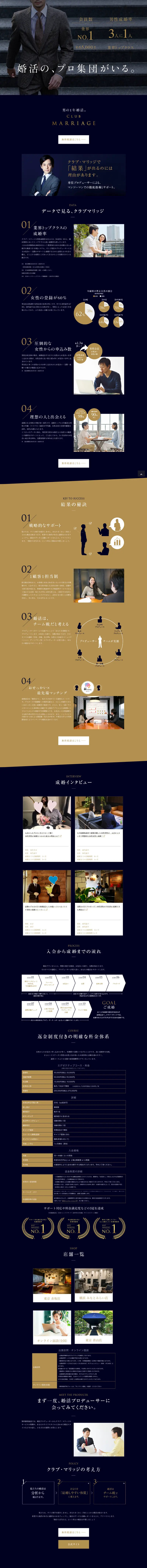 Club Marriage LP design (Diagnosis, Matching, and Summary / Black-colored / Luxury and celebrity) Mobile version