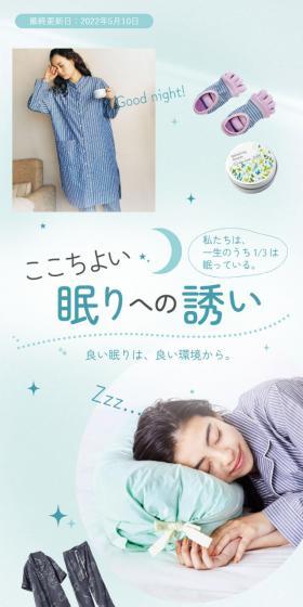Invitation to a comfortable sleep LP design (Bedding, Carpets, and Furniture Storage / Shades of blue / Clean-cut) Mobile version