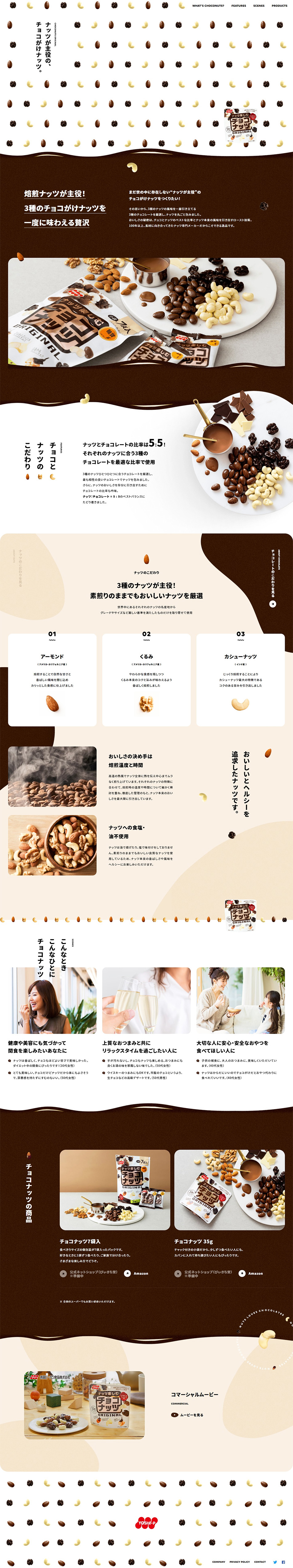 Choco Nuts LP design (Snack foods, gum, and candy / Brown tones / Cute style)