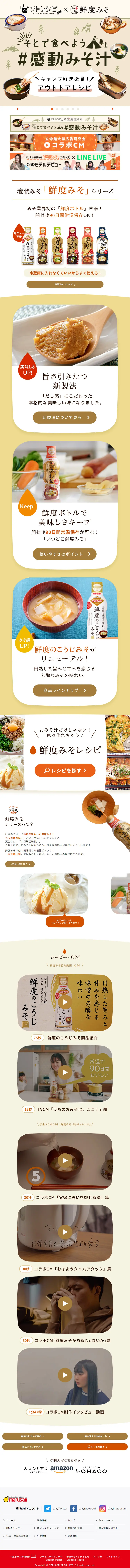 Freshness Miso LP design (beans and bean products / Brown tones / Natural style) Mobile version