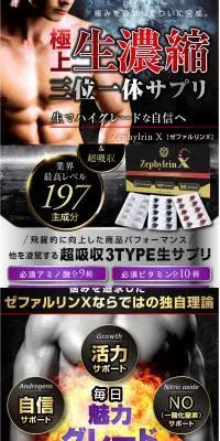 ゼファリンXのLPデザイン（健康食品・健康ドリンク・サプリメント／ブラック系／かっこいい系）PC版