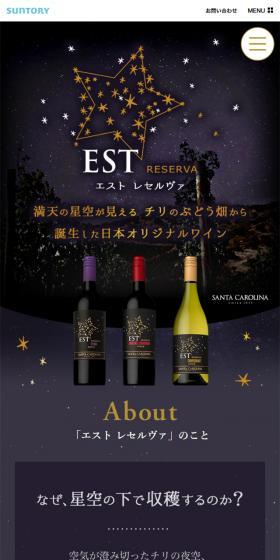 Chilean wine "Estre Reserva" LP design (win_champagne / Black-colored / Simple) Mobile version