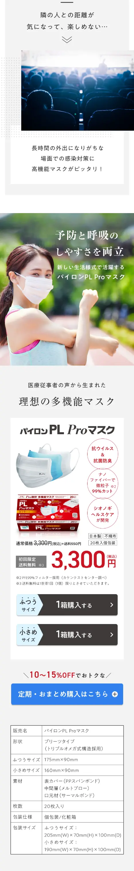 パイロンPL ProマスクのLPデザイン（応急手当・保護用品／グレー系／清潔系）スマホ版