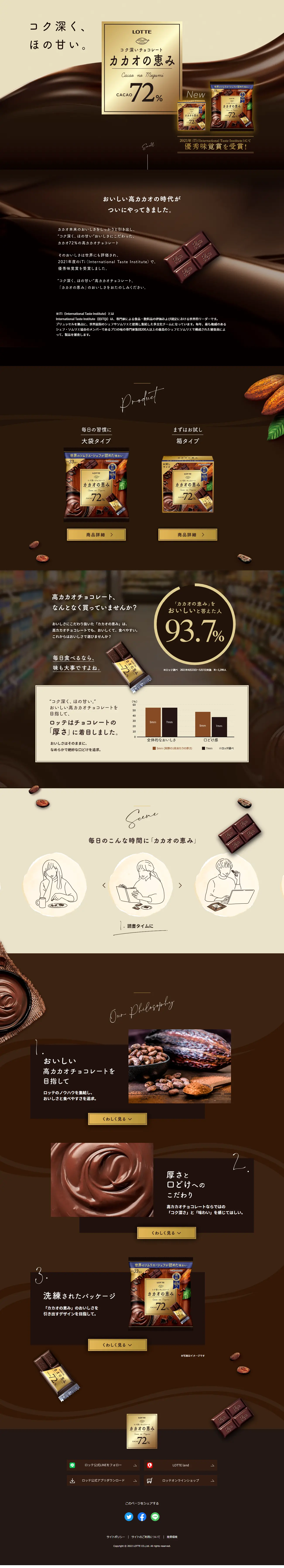 カカオの恵みのLPデザイン（洋菓子／ブラウン系／高級・セレブ系）PC版