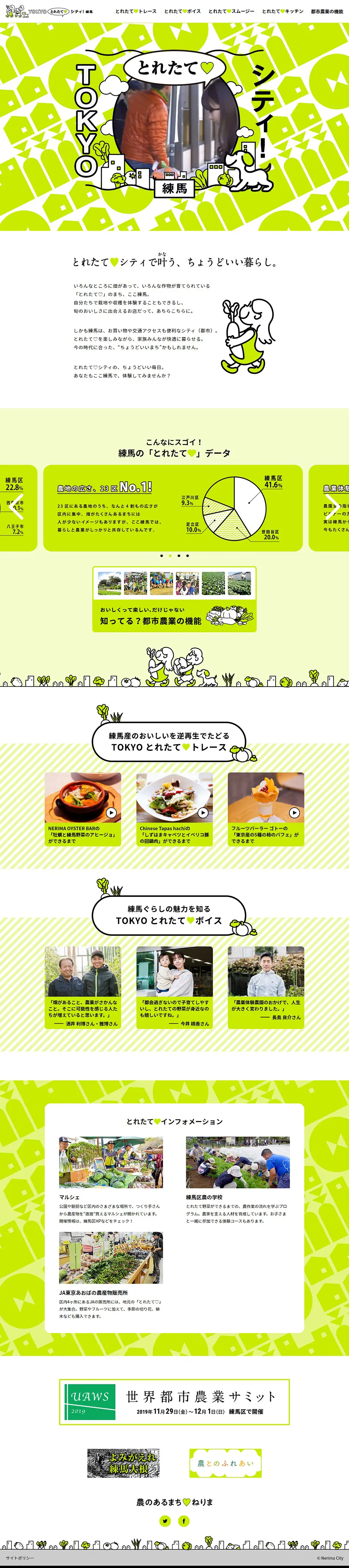 とれたてシティ練馬のLPデザイン（イベント・キャンペーン・体験／グリーン系／かわいい系）PC版