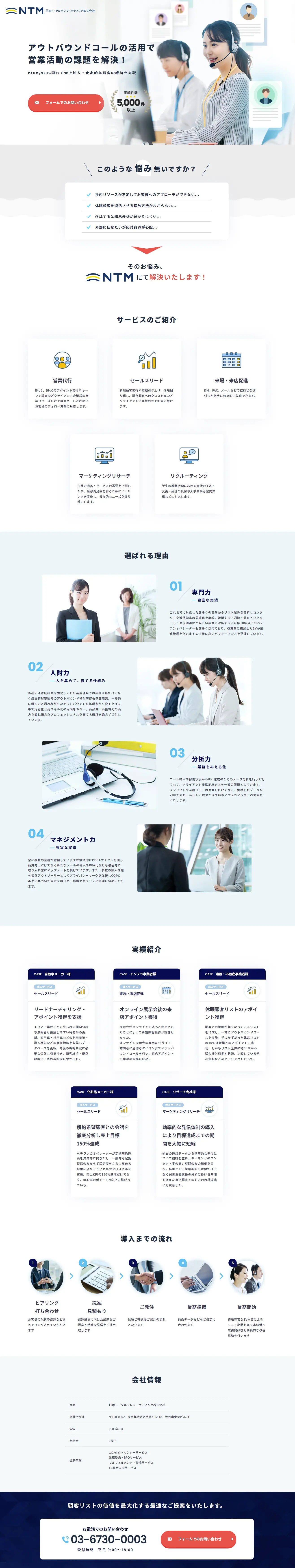 Sales Outsourcing LP design (Rental, Contracting, and Outsourcing / Shades of blue / Trust and Safety) Mobile version