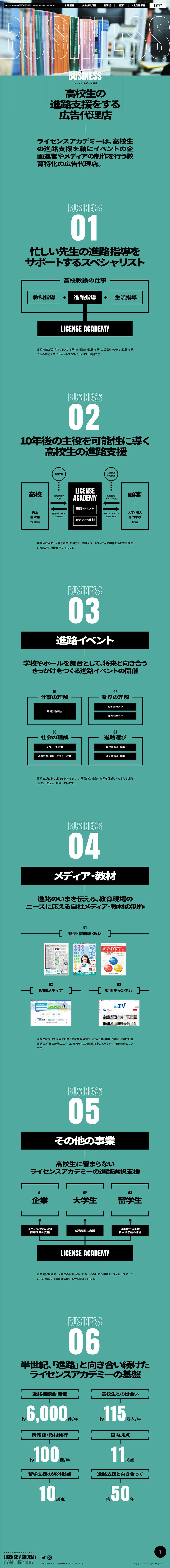 License Academy Recruitment Website LP design (Graduate recruitment / Green tones / Stylish type) PC version