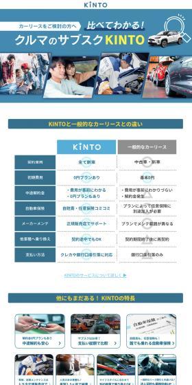 Car subscription KINTO LP design (Design, Apps, Systems / Multi-color type / Trust and Safety) Mobile version