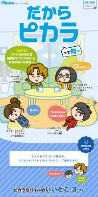 だからピカラって何？のLPデザイン（企業・会社・お店／ブルー系／にぎやか系）スマホ版