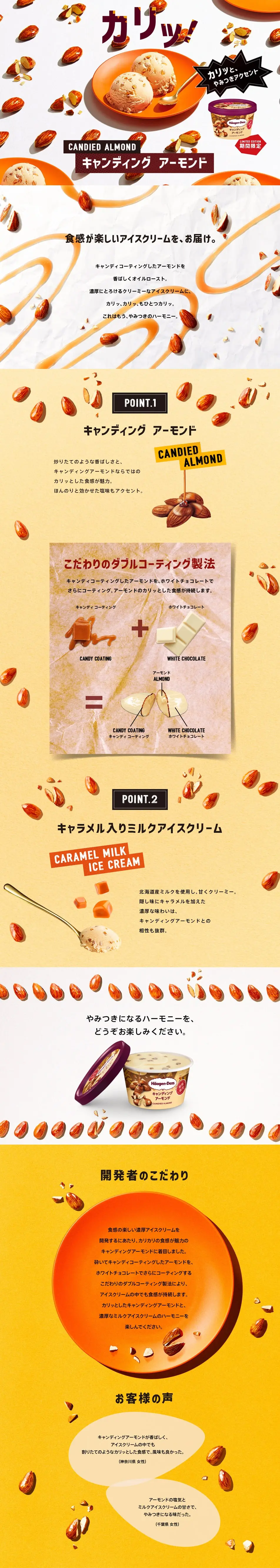 キャンディングアーモンドのLPデザイン（洋菓子／ベージュ系／にぎやか系）PC版