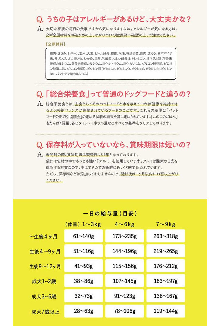 このこのごはんのLPデザイン（ペットフード ・ ペット用品／ホワイト系／スタイリッシュ系）PC版
