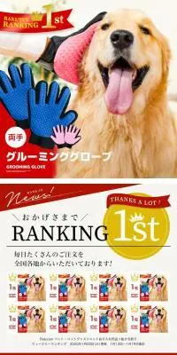 グルーミンググローブのLPデザイン（ペットフード ・ ペット用品／ホワイト系／にぎやか系）PC版