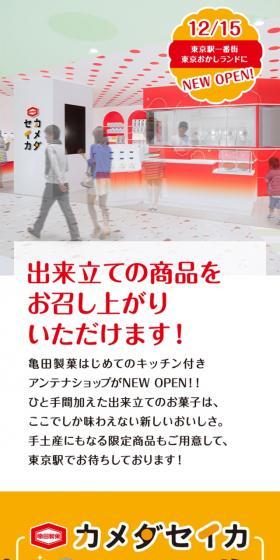 カメダセイカ スペシャルサイトのLPデザイン（企業・会社・お店／オレンジ系／かわいい系）スマホ版