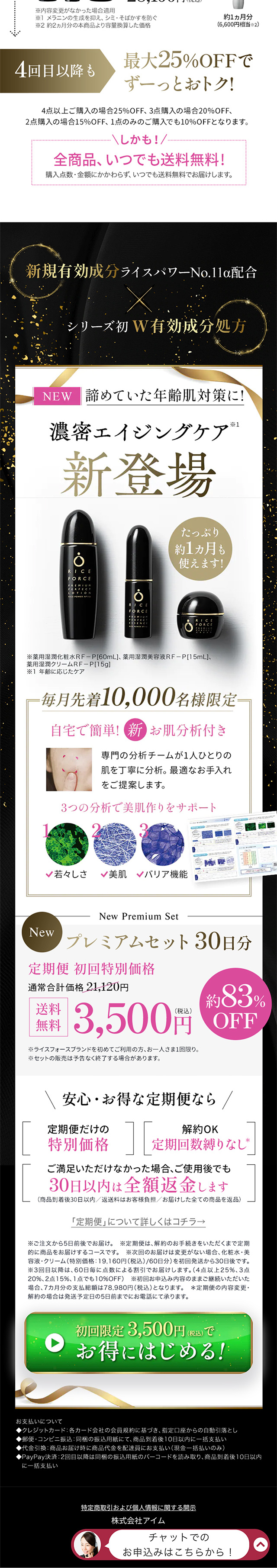 Riceforce Premium LP design (Skincare, Bodycare, Haircare / Black-colored / Luxury and celebrity)