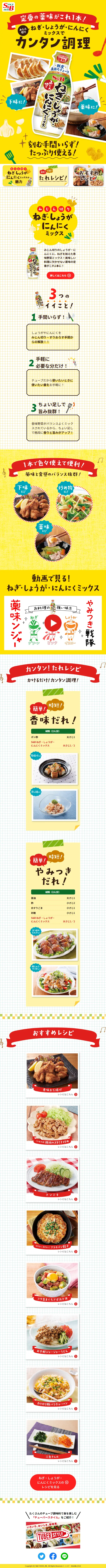 Minced Green Onion, Ginger, and Garlic Mix LP design (Seasonings, Sweeteners, Broth, Soup / yellow / Lively type) Mobile version