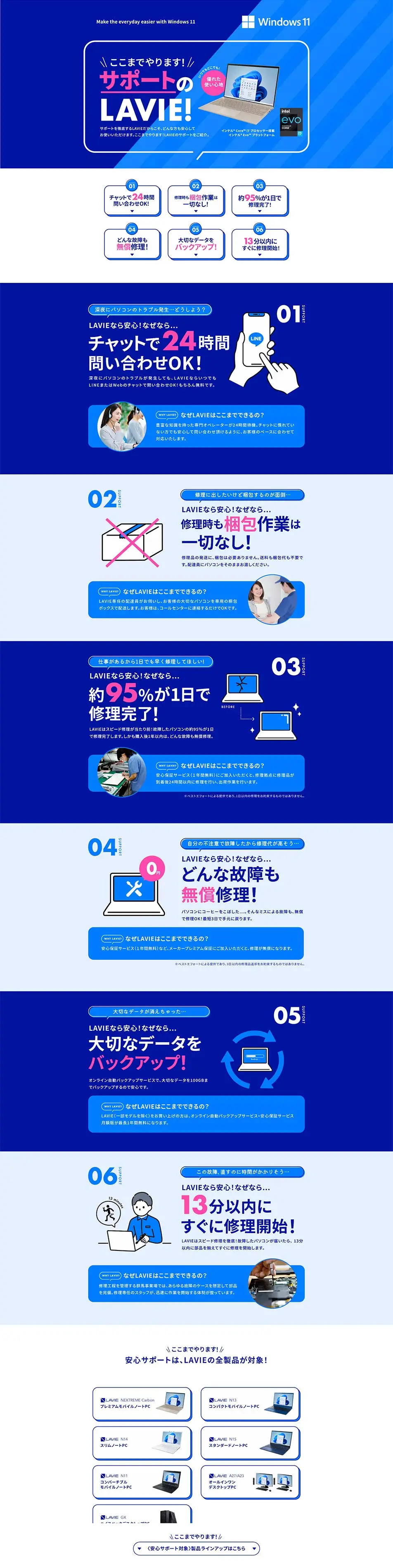 NEC LAVIE公式サイトのLPデザイン（企業・会社・お店／ピンク系／かわいい系）PC版