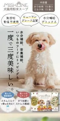 MISHONE 犬猫用粉末スープのLPデザイン（ペットフード ・ ペット用品／ベージュ系／かわいい系）PC版