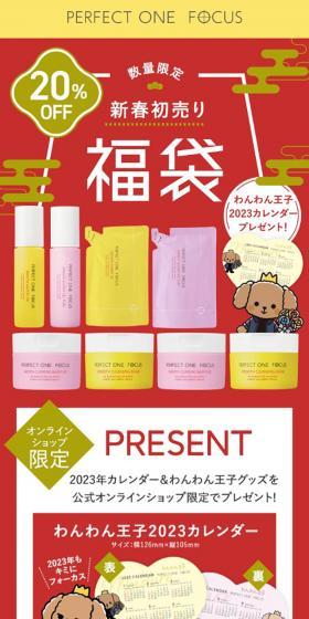 パーフェクトワンフォーカス新春初売り福袋のLPデザイン（イベント・キャンペーン・体験／レッド系／和風系）スマホ版