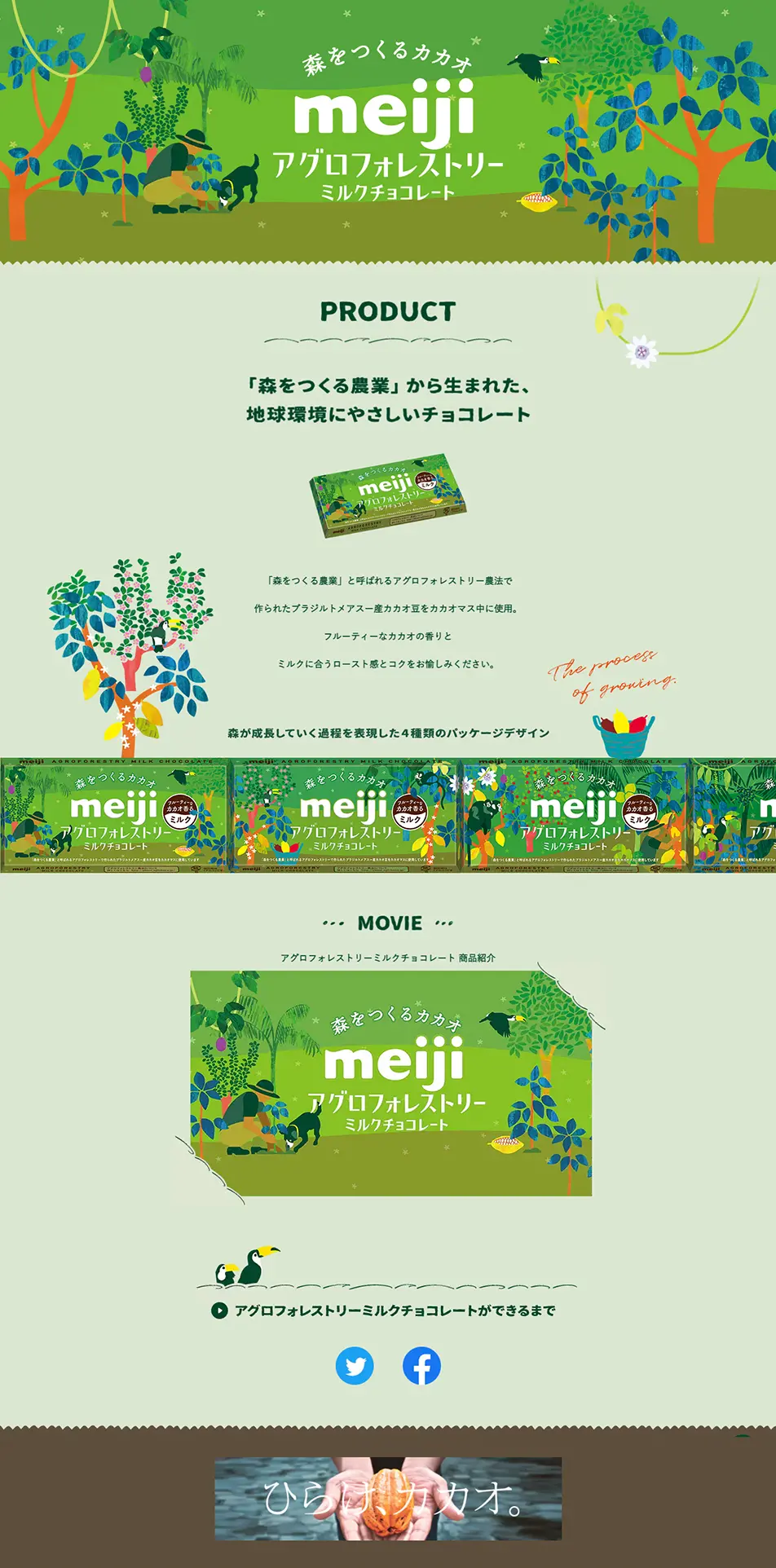 アグロフォレストリーミルクチョコレートのLPデザイン（スナック・ガム・あめ・グミ／グリーン系／健康・癒し系）PC版