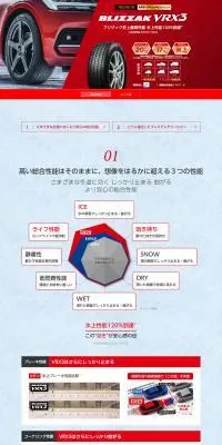BLIZZAK VRX3のLPデザイン（自転車車体・自転車用品／レッド系／信頼・安心系）PC版