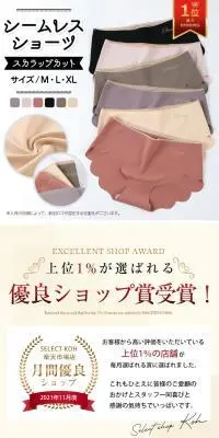 シームレスショーツのLPデザイン（下着・ナイトウェア／ホワイト系／清潔系）PC版