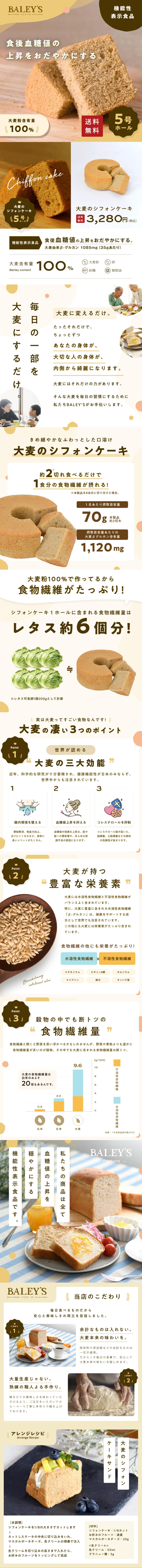 Barley Chiffon Cake LP design (Noodles, Bread, and Flour-based Foods / Beige tones / Stylish type) PC version